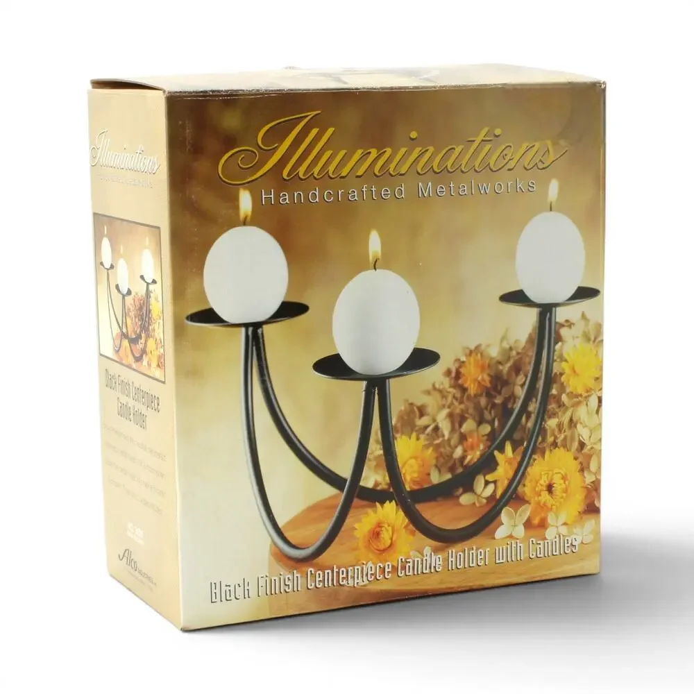 Iluminations Black Finish Centerpiece Candle Holder WITHOUT candles